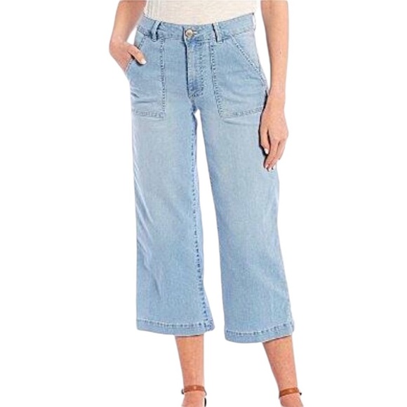 J Jill Sunwashed Damask Patch Pocket Crop Jeans - Picture 7 of 7